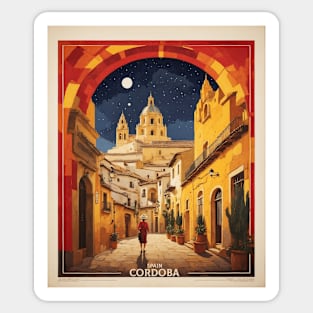 Cordoba Spain Starry Night Travel Tourism Retro Vintage Sticker